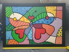  Garden Butterfly White Matte Art piece rendition painted on canvas