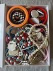 Costume Jewelry Lot Possible Bakelite Lucite Retro 80s Glow Jewelry