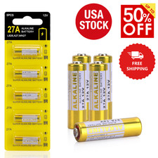 12V 27A A27 Alkaline Battery, V27A LR27A MN27 L828 12V Battery 5-Pack , NEW  