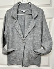PENDLETON 100 LAMBS WOOL Classic Timeless GRAY BLAZER Jacket One Button  LARGE