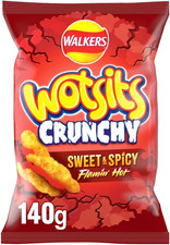 Walkers Wotsits Crunchy Sweet & Spicy Sharing Snacks Crisps 140 g