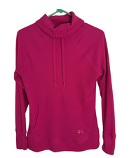 Under Armour ColdGear Pink Waffle Knit Pullover Sweatshirt Size Small