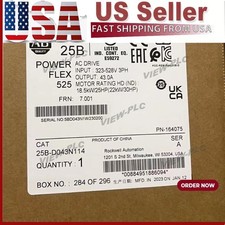 New Allen Bradley 25B-D043N114 AB 25BD043N114 PowerFlex 525 AC Drive US