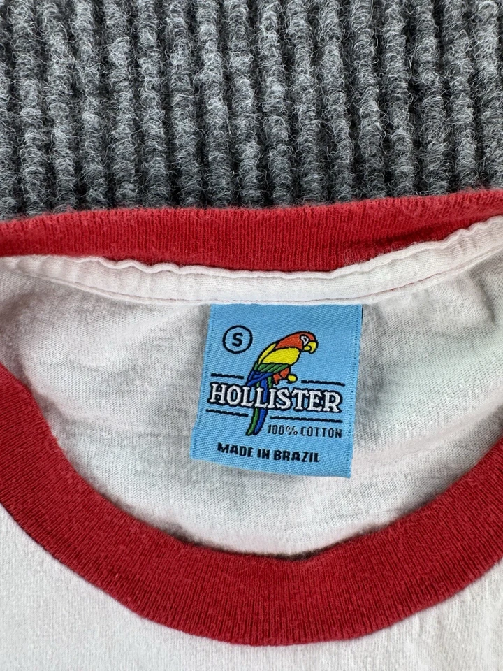 Vintage Hollister Shirt Men Small White Blue Cotton Del Mar Beach Surf Crew 90s - Image 2 of 4