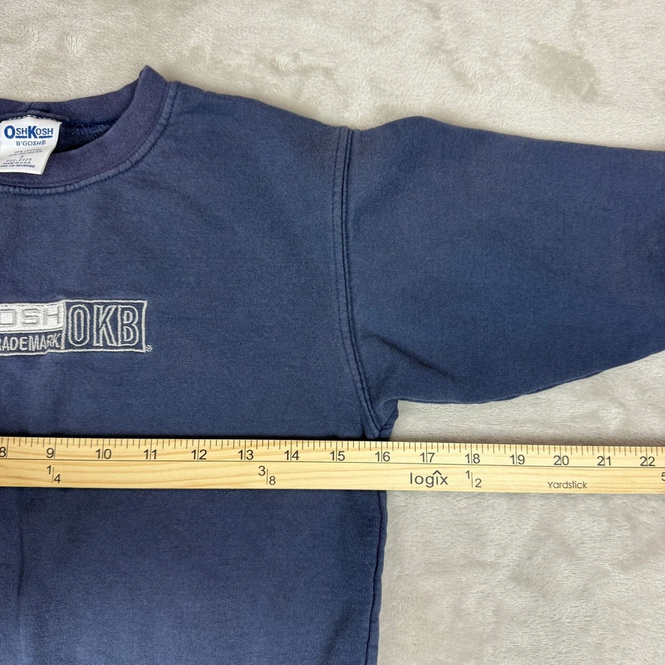 Винтажная толстовка OshKosh B'Gosh детский размер 5 темно-синий вышитый логотип сделано в США - Изображение 4 из 4