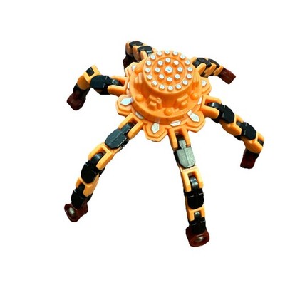 Spinning Fidget Focus Spinner Relaxation Deformable Robot Gyro Orange