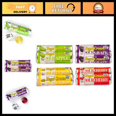 Sour Candy Variety Pack - 8 Count (2 Each: Grape, Apple, Lemon, Cherry) - Sweet