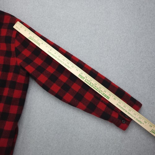 LL Bean Flannel Jacket Mens XL Tall Wool Blend Buffalo Plaid Fleece Lined Coat - Picture 16 of 17