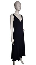 VTG 90's Y2K Maggie London Sleeveless Black Bias Maxi Dress Rear Lace Detailing
