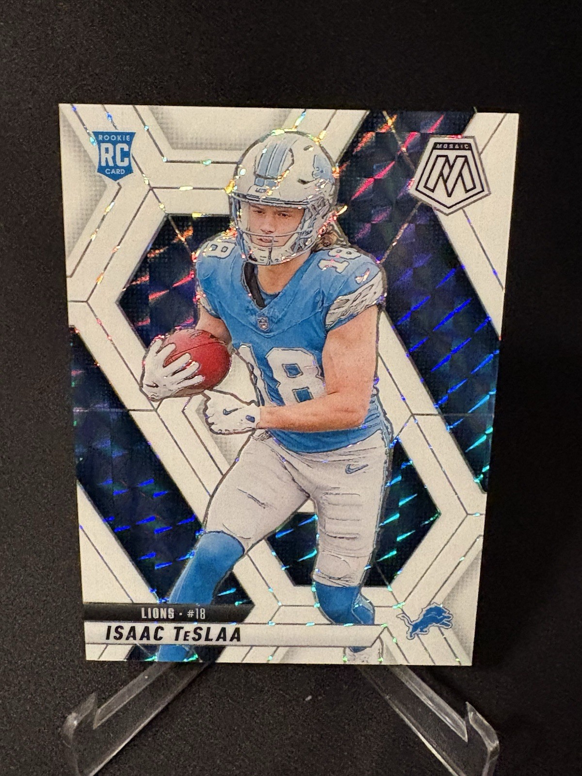 Isaac TesLAA RC 2025 Panini Mosaic Prizm #319 Serial Numbered /25 Lions