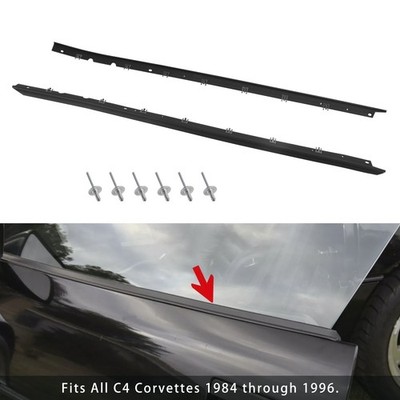 Driver + Passenger Sides Door Panel Outer Window Seals Für Corvette 1984-1996