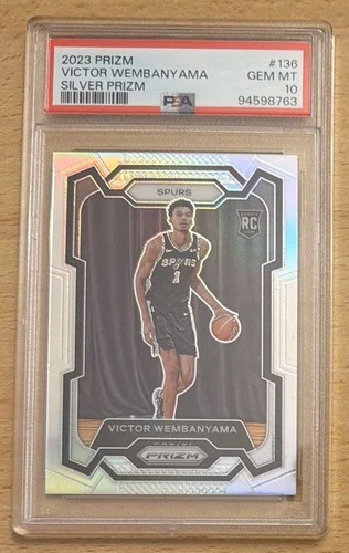 2023-24 Panini Prizm Victor Wembanyama #136 Silver PSA 10 RC Rookie - Sequential