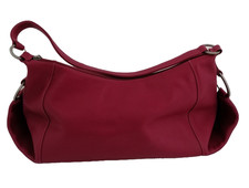 Tula Women's Shoulder Bag Medium Pink Leather Pockets Lined Zip Ring Accent Used