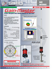 Sirio Gain-Master Hi-Tech Fiberglass 5/8 Wave 10m  CB/HAM Base Antenna