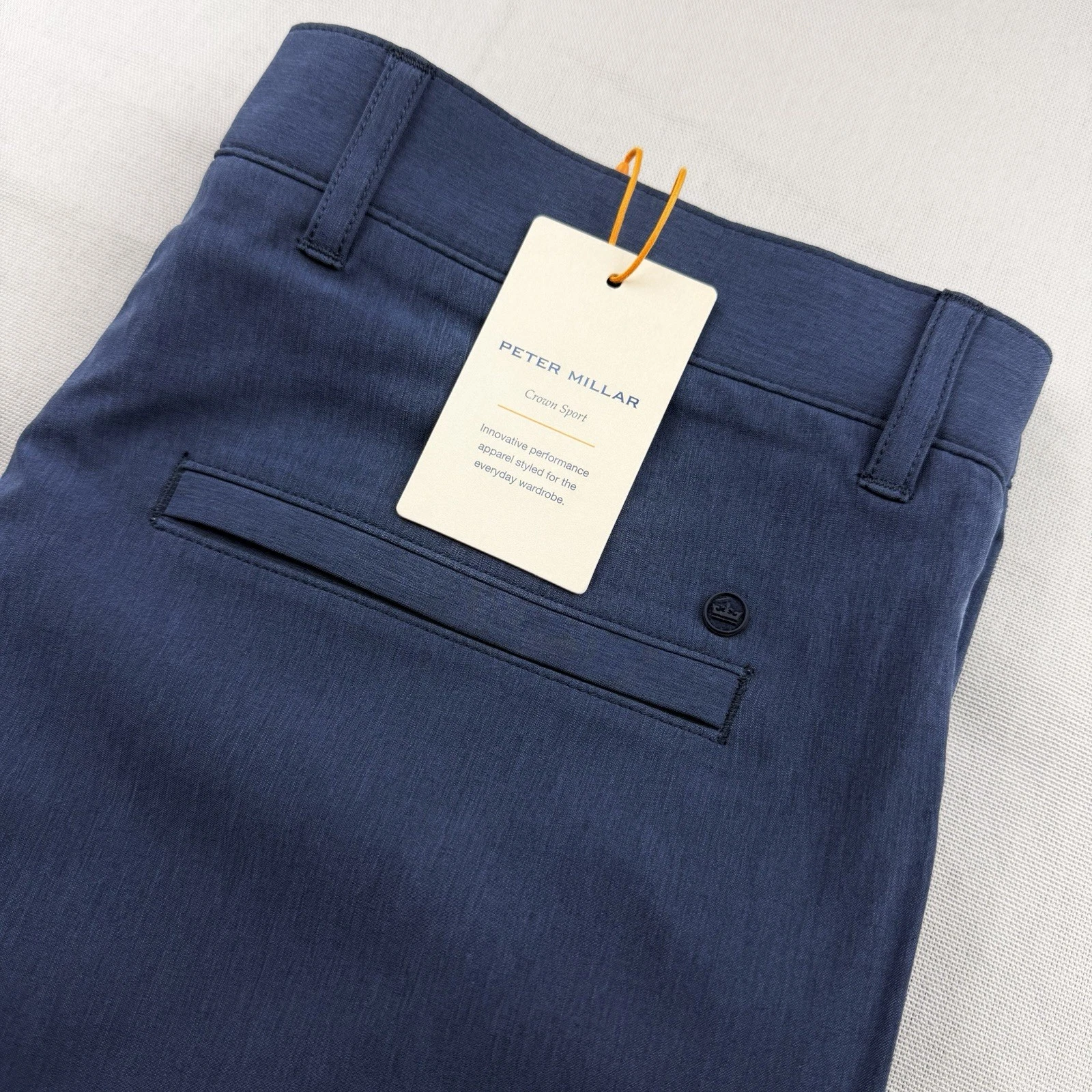 Peter Millar Crown Sport Shackleford Hybrid Shorts Navy Blue Size 32 $110