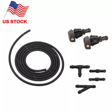 Car Windshield Wiper Washer Squirter Nozzle Spray Jet Kit Fluid Hose Universal