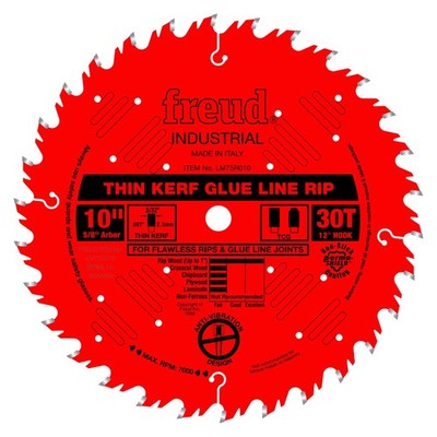 Freud LM75R010 10 Industrial Thin Kerf Glue Line Ripping Blade, Carbide