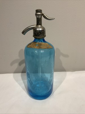 Antique Blue Seltzer Bottle Harry Deutch Bronx NY