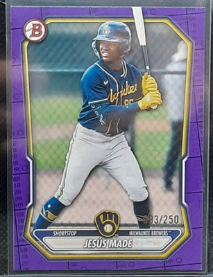 #ad 2026 Bowman Baseball JESUS MADE #BP‑96 PURPLE 250 MLB #1 Prospect BREWERS $14.99
