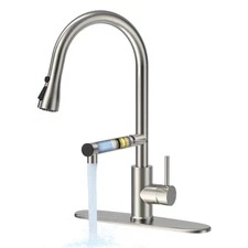 FEELSO Kitchen Faucets, Upgraded Filter Water Kitchen Faucet with Pull Down S...