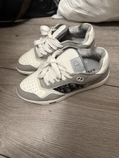 Dior White Gray Low Top Lace Up Rubber Sneake...