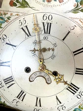 NOS BRASS EMBOSSED TALL CASE GRANDFATHER CLOCK MOVEMENT HANDS SET OF THREE, RARE