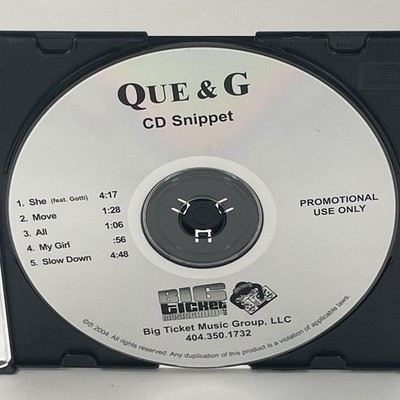 Press Play Promotional Snippet Sampler by Que & G Rare Hip Hop/Rap (CD, 2004)