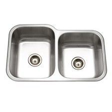Houzer EC-3208SR Elite 31-1/2" Undermount Double Basin Stainless - Stainless