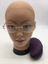 Cartier Rimless Designer Gold Eyeglasses Optical Frame Clear Lens