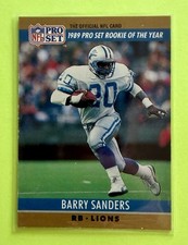 🔵BARRY SANDERS🔵1989 Pro Set Rookie Of The Year The Official Card Lions NM🏈🔥