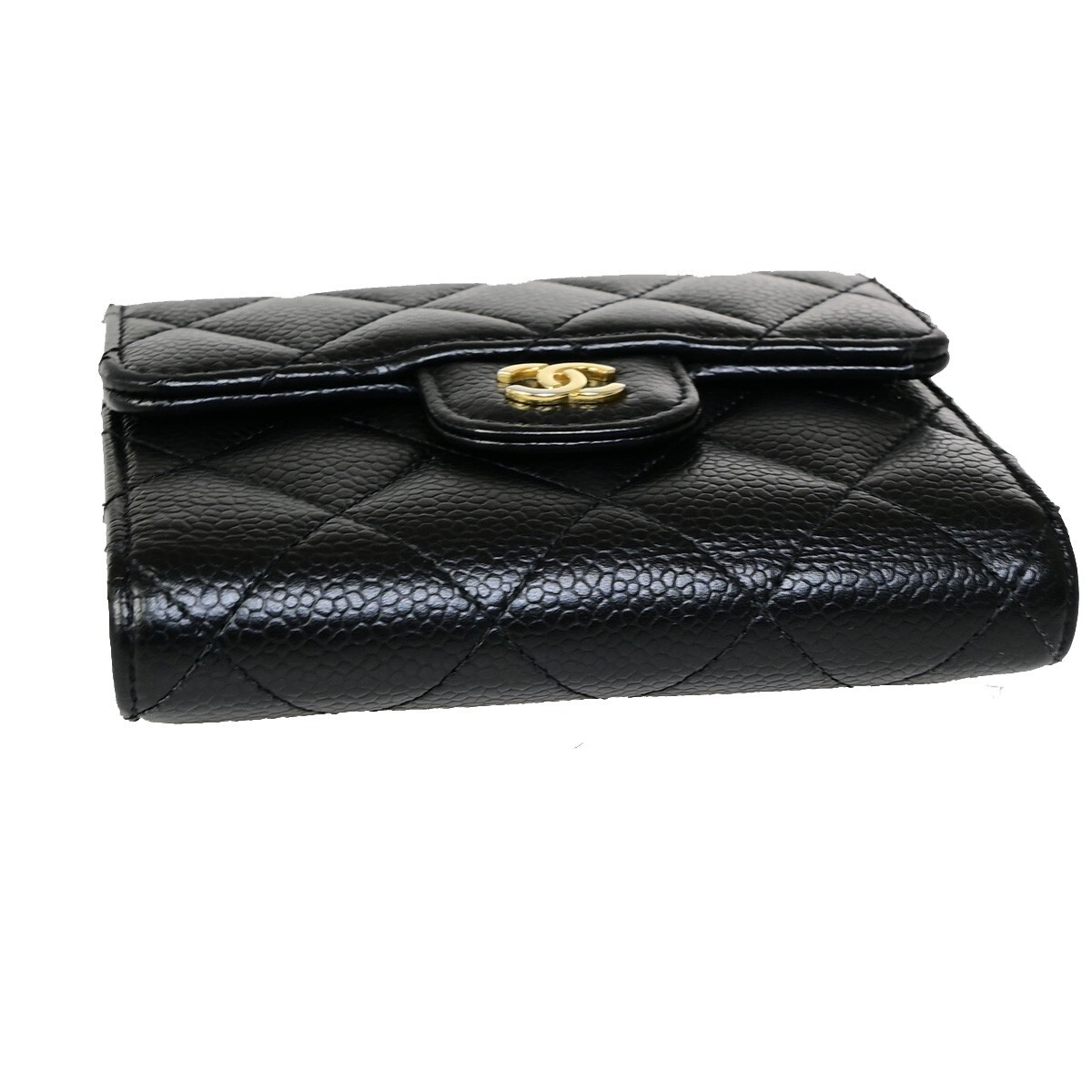 CHANEL CC Classic Small Trifold Wallet Purse Grained CHANEL CC Classic Small Trifold Wallet Purse Grained