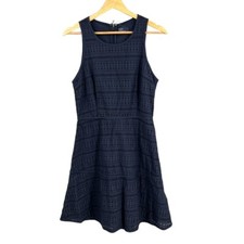 GAP Dress Navy Blue Eyelet Lace Above Knee A-line Sleeveless Romantic Size 4 New