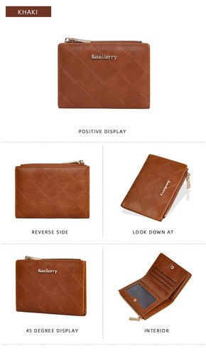 Damen Leder kleine Geldbörse Damen Kartenetui Clutch Handtasche Reißverschluss Münzbörse - Bild 7 von 12