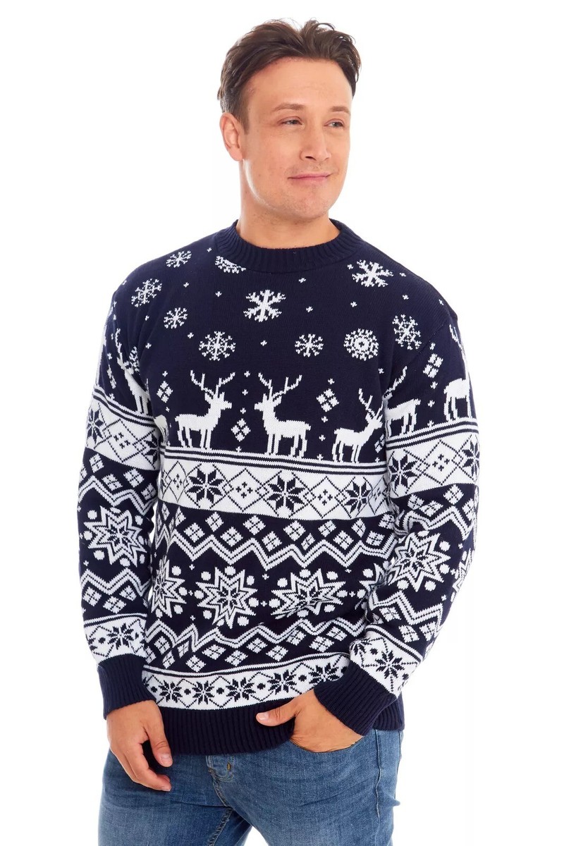 Unisex Family Christmas Jumper Men Festive Knit Sweater S-4XL