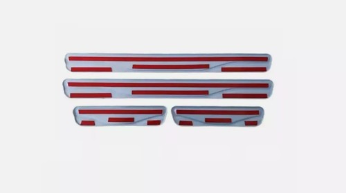 Fit Subaru Impreza Door Sill Trim Plate Covers Scratch Guard Chrome/Carbon 4pcs - Imagen 4 de 4
