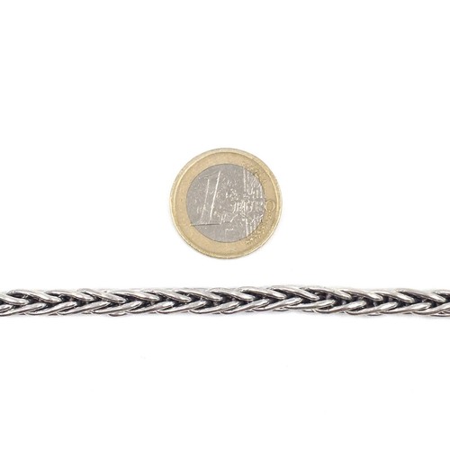 925 Silber Armband 18.5cm moderner Herren Schmuck 5.3mm Zopf Form massiv 31gr - Picture 10 of 14