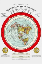 Flat Earth Map - 3  Gleason's New Standard Maps Of The World - Large 24" x 36" 
