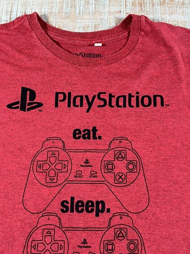 PlayStation Shirt Kids 14 Red Short Sleeve Sony Logo Controller Gamer Boys - Picture 2 of 10