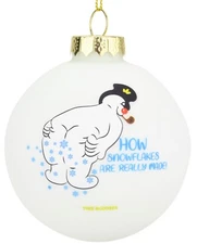 Tree Buddees Snowman Farting - How Snowflakes are Really Made! Glass Ornament