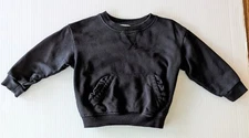 Infant Jessica Simpson 12 Months Black Sweatshirt with Ruffled Pouch, Crew Neck