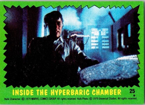 Carte à collectionner 1979 Inside the Hyperbare Chamber 25 The Incredible Hulk Topps CCG