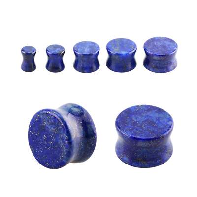   4 - 16 mm Ohr Piercing Plug Stone Stein Lapis Lapislazuli Blau Flesh Tunnel