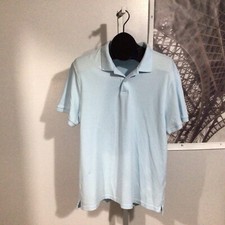 Old Navy Blue Built In Flex Side Slits 2 Button Polo Shirt L