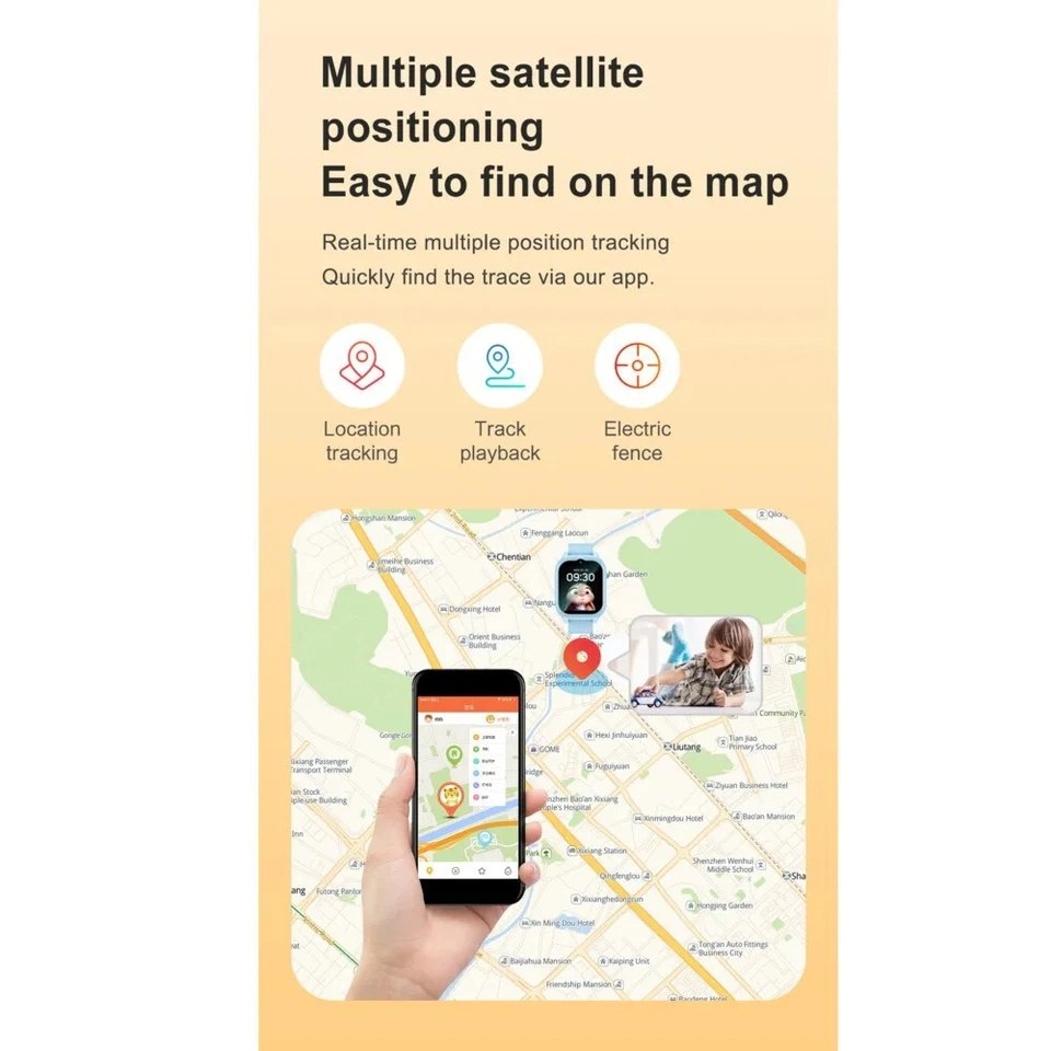 Kids Xiaomi 4G Smart Watch Children Watch GPS Tracker Video Call Camera SOS Gift - Image 3 of 4