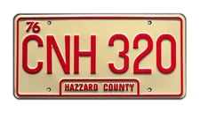 Dukes of Hazzard | General Lee | CNH 320 | STAMPED Replica Prop License Plate