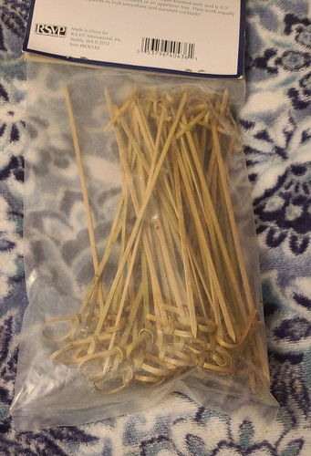 Brown 6.5 in Compostable "Bamboo Appetizer Knot Picks" 50 Count New In Package - Picture 6 of 6