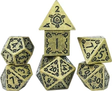 SDZ0017-03 Sirius Dice Role Playing Game Dice Set (7): Illusory Metal - Gold