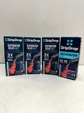 4 DripDrop Hydration - Electrolyte Powder Packets - Grape, Fruit Punch,