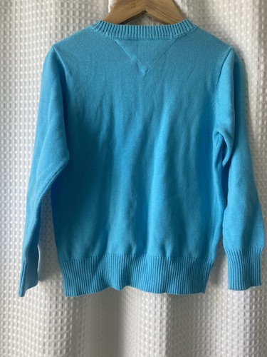 Tommy Hilfiger~Kids Boys Sz 4 4T~Childrens Knit Sweater~Turquoise Blue~Cotton - Picture 4 of 6