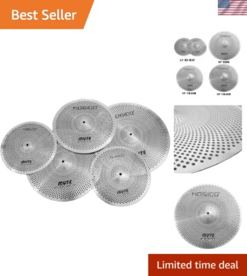 Quiet Cymbal Pack: 14' Hi-hat, 16' Crash & 20' Ride for Peaceful Practice